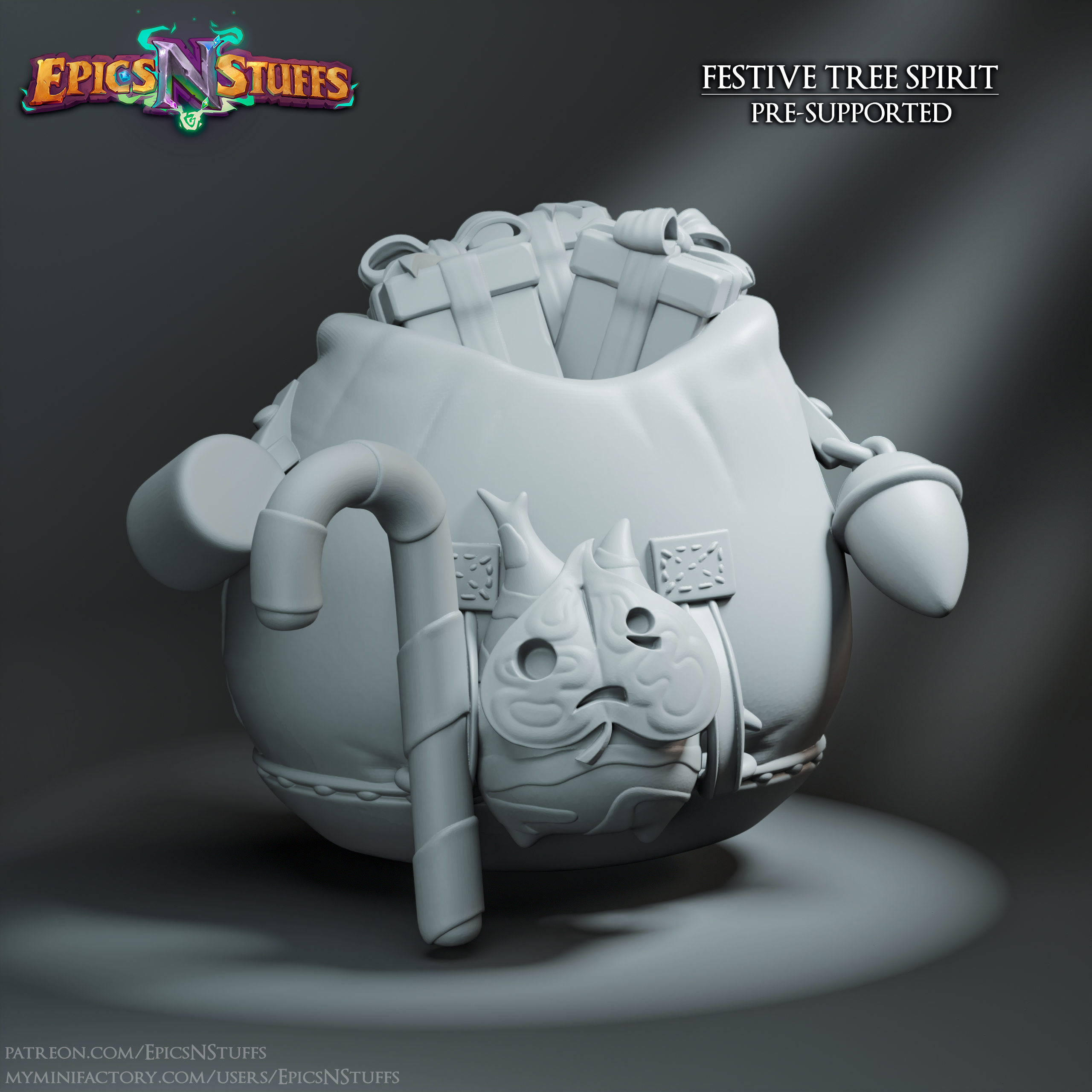 Festive Tree Spirit Miniature - Pre-Supported